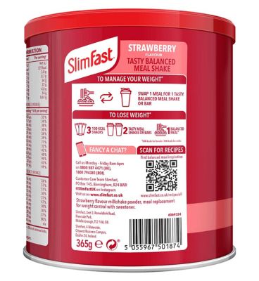 SlimFast Strawberry Flavour Shake - 365g