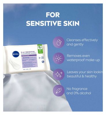 NIVEA Cleansing Face Wipes for Sensitive Skin 25pcs