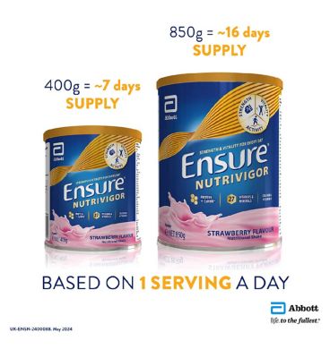 Ensure NutriVigor, 850g, Strawberry Flavour Nutritional Shake