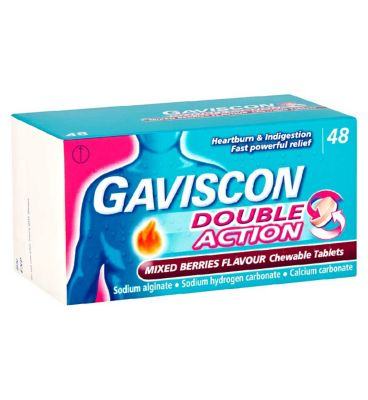 Gaviscon Double Action Mixed Berries Flavour Chewable Tablets 48s