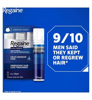 Regaine for Men Extra Strength Scalp Foam 5% w/w Cutaneous Foam - 3 Months Supply