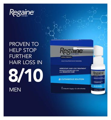Regaine for Men Extra Strength Scalp Solution 5% W/V Minoxidil - 3 Months Supply