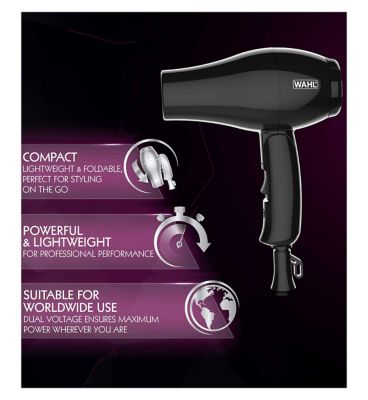 Wahl Hair Dryer Travel Black