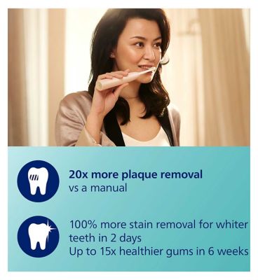 Philips Sonicare Electric Toothbrush Prestige 9900 Champagne with USB Charging Case & SenseIQ HX9992/11
