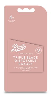 Boots Smooth Care Triple Blade Disposable Razors 4pk