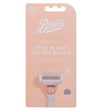 Boots Smooth Care 5 Blade System Razor Handle + 2pk Refill Cartridges