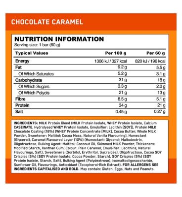 Optimum Nutrition Whipped Protein Bar Chocolate Caramel 60g