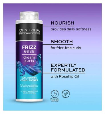 John Frieda Frizz Ease Dream Curls Curl-Defining Conditioner 500ml for Naturally Wavy & Curly Hair