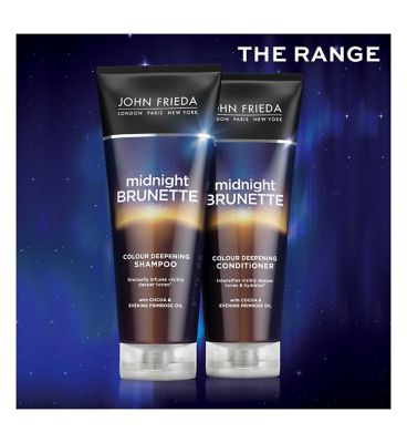 John Frieda Midnight Brunette Colour Deepening Shampoo 250ml for Dull, Brunette Hair