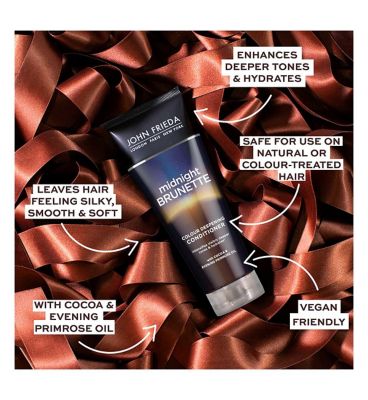 John Frieda Midnight Brunette Colour Deepening Conditioner 250ml for Dull, Brunette Hair