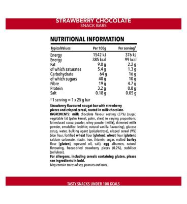SlimFast Strawberry Chocolate Snack Bar Multipack - 6 x 25g