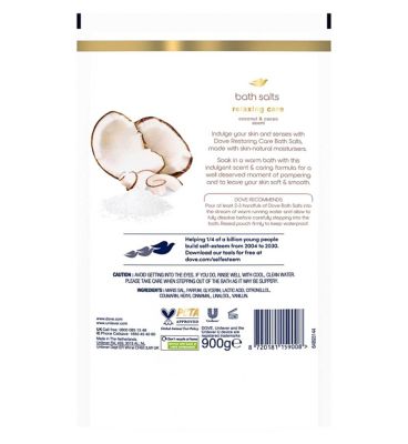 Dove Coconut and Cacao Restoring Care Bath Salts 900g