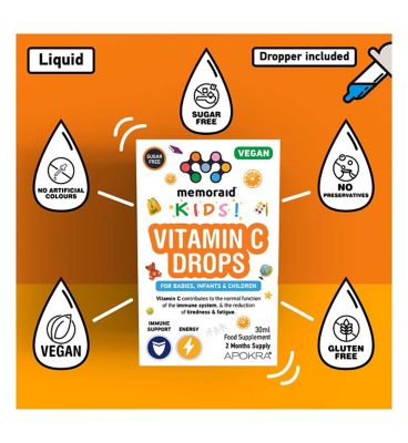 Apokra Kids Vegan Vitamin C Drops 30ml