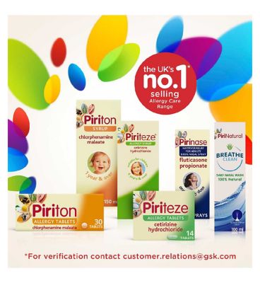 Piriteze Allergy Relief Tablet & Piri Natural Nasal Spray Bundle