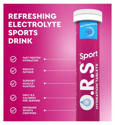 O.R.S. Sports Hydration Tablets Berry 20s