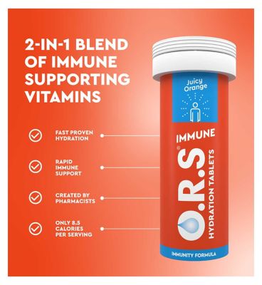 O.R.S. Immune Hydration Tablets Orange 20s
