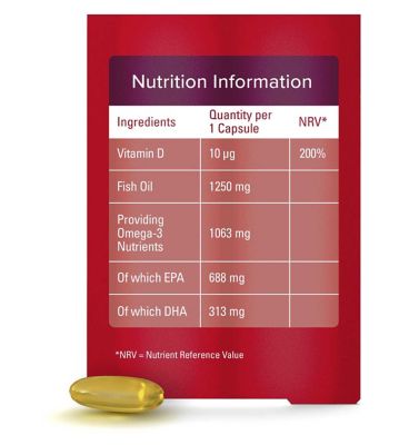 Seven Seas Omega-3 Fish Oil Max Strength with Vitamin D 30 Capsules