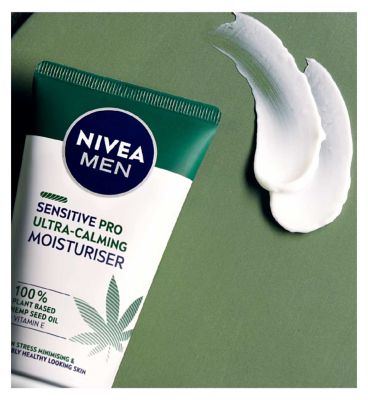 NIVEA Men Sensitive Pro Calming Face Cream Moisturiser with Hemp Oil, 75ml