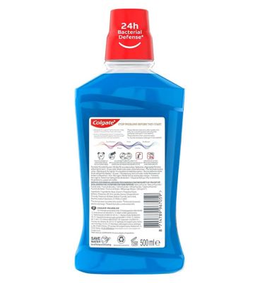 Colgate Total Plaque Protect Peppermint Mouthwash 500ml