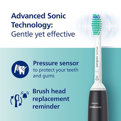 Philips Sonicare Electric Toothbrush 3100 Black with Pressure Sensor HX3671/14