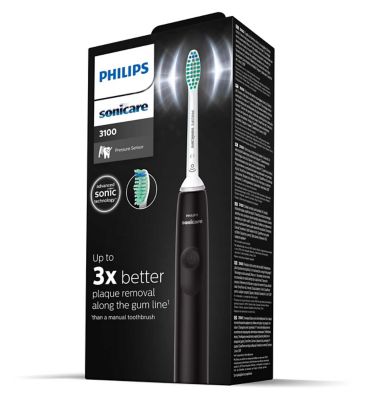 Philips Sonicare Electric Toothbrush 3100 Black with Pressure Sensor HX3671/14