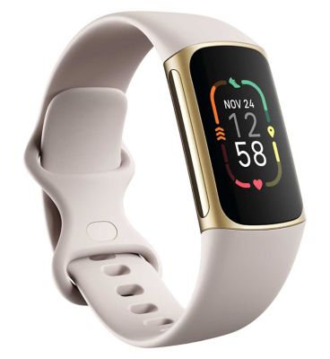 Fitbit Charge 5 Gold and Lunar White