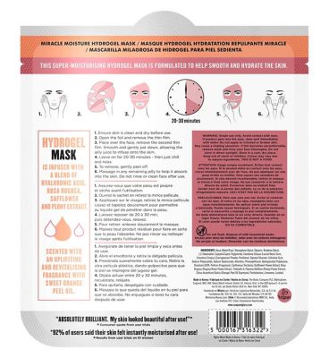 Soap & Glory Speed Plump Super-Hydrating Miracle Moisture Hydrogel Sheet Mask 25g