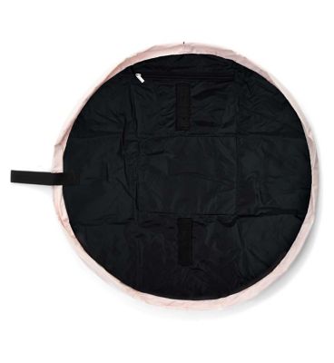 The Flat Lay Co. Open Flat Drawstring Makeup Bag in Blush Pink