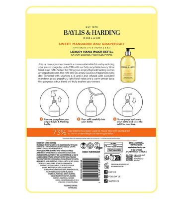 Baylis & Harding Signature Sweet Mandarin & Grapefruit Hand Wash 1 Litre Refill