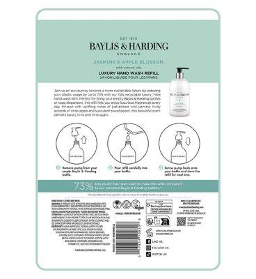 Baylis & Harding Signature Jasmine & Apple Blossom Anti-Bacterial Hand Wash 1 Litre Refill