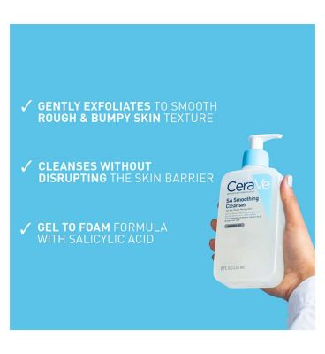 CeraVe SA Smoothing Cleanser with Salicylic Acid for Dry, Rough & Bumpy Skin 473ml