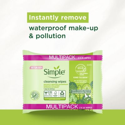 Simple Kind to Skin Biodegradable Cleansing Wipes 50 PC