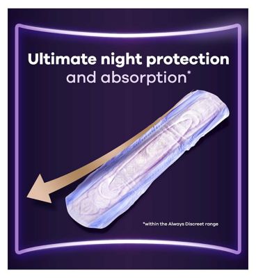Always Discreet Incontinence Pads Plus Women Ultimate Night x12