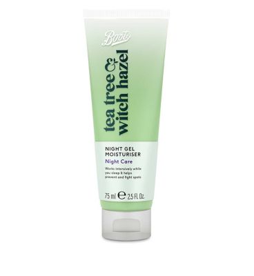 Boots Tea Tree & Witch Hazel Night Gel Moisturiser 75ml