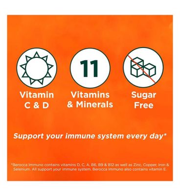 Berocca Immuno Effervescent Tablets Orange Flavour 30s
