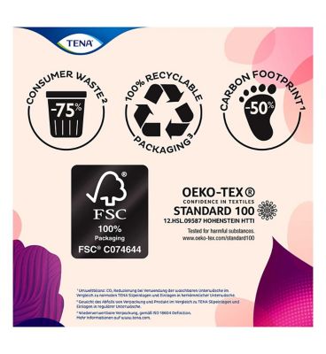 TENA Silhouette Washable Absorbent Underwear Classic Black