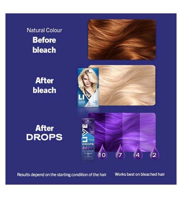 Schwarzkopf LIVE Colour Drops Semi-permanent Purple Hair Dye Orchid Purple 30ml