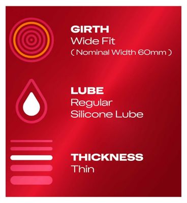 Durex Thin Feel XL Condoms More Sensitivity - Wide Fit - 12 pack