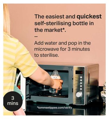 Tommee Tippee Advanced Anti-Colic Baby Bottle, 260ml, Self-Sterilising, Pack of 1