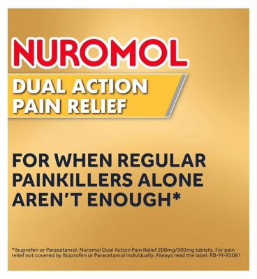Nuromol Dual Action Pain Relief Ibuprofen & Paracetamol Tablets 200mg/500mg 12s