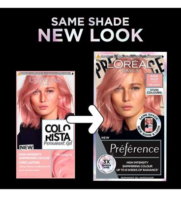 L'Oreal Paris Preference Vivids Permanent Hair Dye, Intense Luminous Colour, Rose Gold 9.213