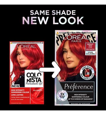 L'Oreal Paris Preference Vivids Permanent Hair Dye, Intense Luminous Colour, Bright Red 8.624
