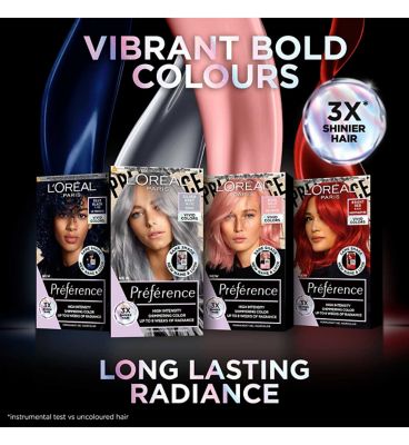 L'Oreal Paris Preference Vivids Permanent Hair Dye, Intense Luminous Colour, Deep Black 2.01