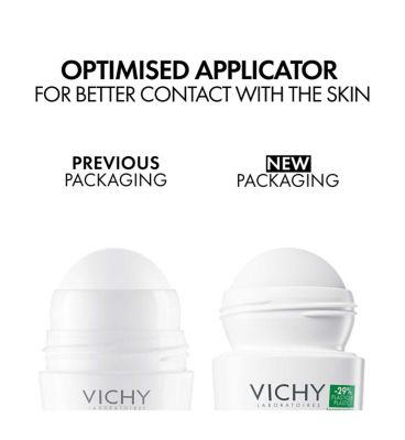 Vichy Deodorant 48H No Trace Anti-Perspirant Roll-On, Hypoallergenic, Suitable for Sensitive Skin 50ml