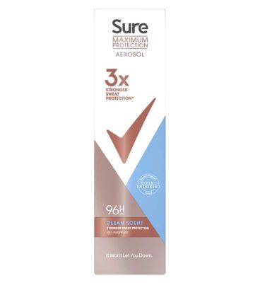 Sure Maximum Protection Clean Scent Anti-perspirant Deodorant Aerosol 150 ml