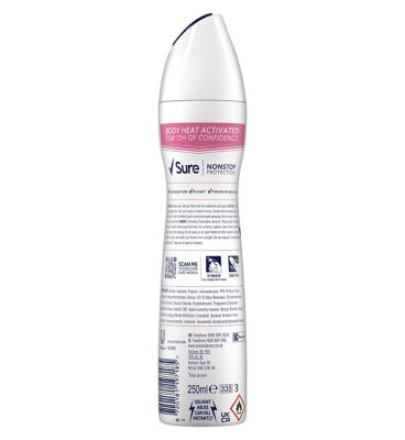 Sure Nonstop Protection Anti-Perspirant Aerosol Invisible Pure 250ml