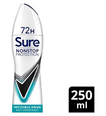 Sure Nonstop Protection Anti-Perspirant Aerosol Invisible Aqua 250ml