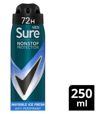 Sure Men Nonstop Protection Anti-Perspirant Aerosol Invisible Ice Fresh 250ml