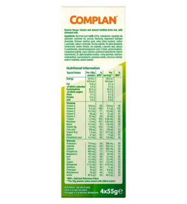 Complan Banana Nutritional Drink Sachet 4 x 55g - 4 Pack Bundle