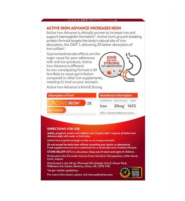 Active Iron Advance 20mg 30 Capsules